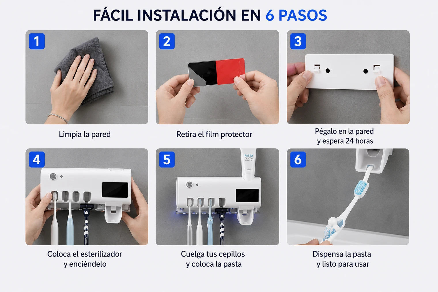 Esterilizador UV Cepillos 3 en 1 - Higiene y Organización Dental - Imagen 5